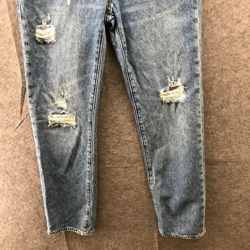 Gap Youth Boys Size 12 90s Original Straight Jean Blue Medium Wash‎ Destroyed